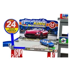 Duży Parking Garaż Tor Samochodowy 3 Poziomy Winda Myjnia 4 Metalowe Autka