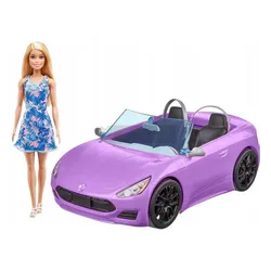 Lalka Barbie i fioletowy Kabriolet HBY29
