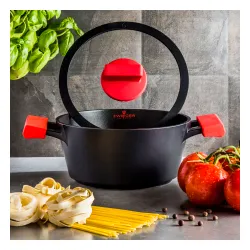 ZWIEGER Obsidian 2 l czarny - garnek aluminiowy z pokrywką