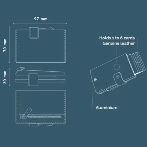 RFID Cüzdan Cascade Fermuar Snap Tail Designs-karbon / siyah