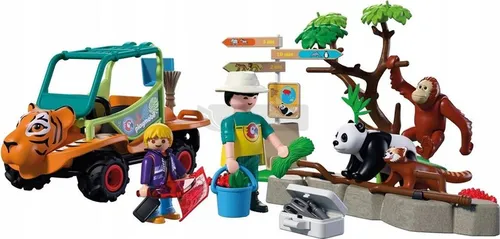 PLAYMOBIL Zoo 72072 Opiekun zwierząt z pojazdem, zestaw dla dzieci +4 lata