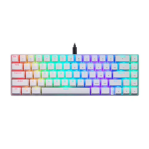 Klawiatura mechaniczna Motospeed CK67 RGB Blue Switch Biały