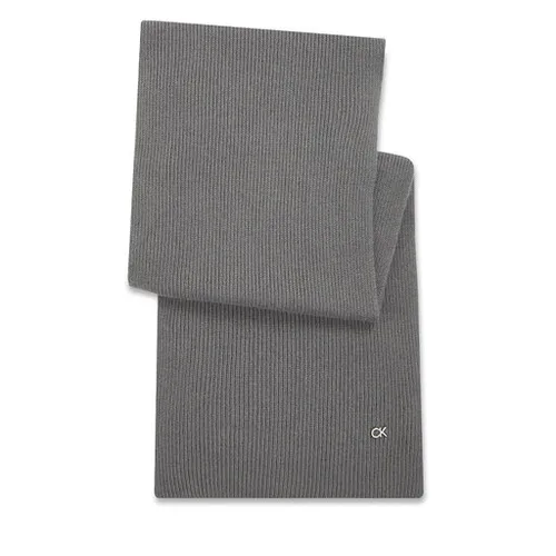 Eșarfă tricotată Calvin Klein Re-Lock 30x180 K60K611128 Mid Grey Heather P4A
