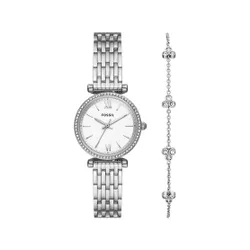 Комплект из часов и браслета Fossil Carlie ES5315SET Серебристый