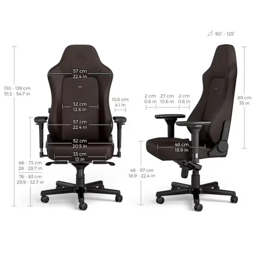 Fotel Noblechairs HERO Java Edition Gamingowy do 150kg Skóra ECO High Tech Brązowy