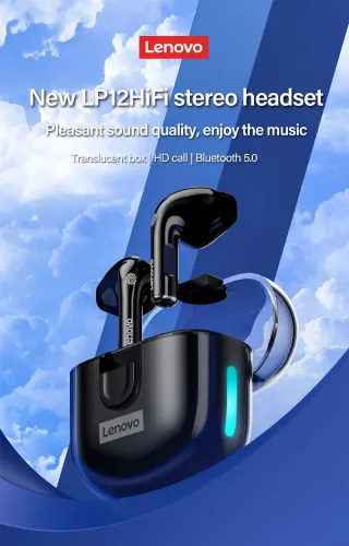 Słuchawki bezprzewodowe Lenovo LP12 Douszne Bluetooth 5.0 Czarny