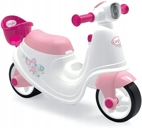 Rowerek biegowy Smoby Corolle Ride On biało różowy
