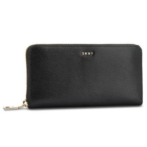 Büyük Kadın Cüzdan DKNY Bryant Çevresinde Yeni Zip R8313658 Blk / Altın BGD