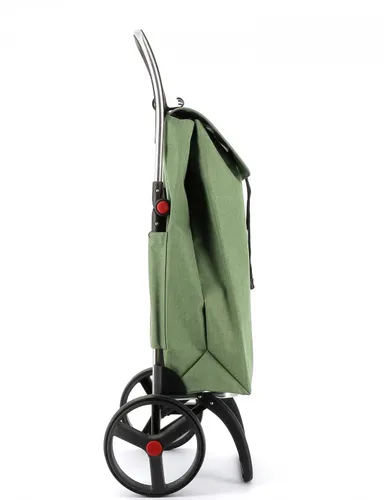Coș De Cumpărături 2 Large Wheels Folding Rolser I-Max Tweed-Green
