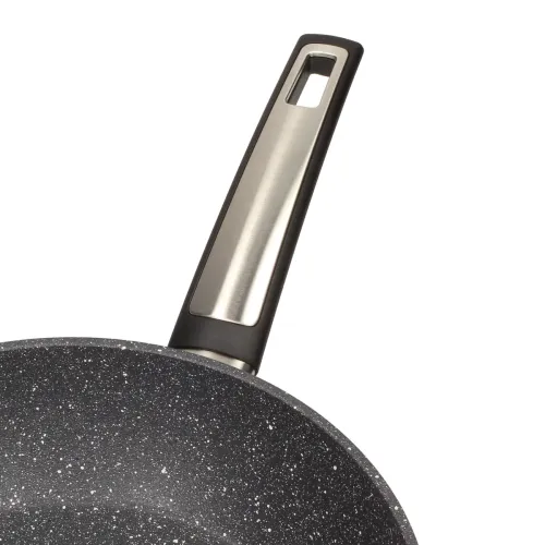 TESCOMA i-Premium Stone głęboka 28 cm szara - patelnia nieprzywierająca mineralna