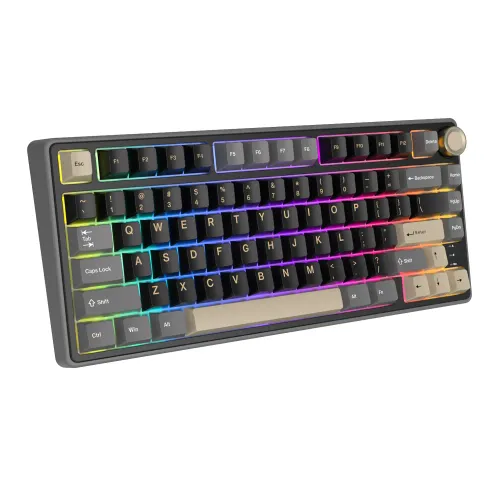 Klawiatura mechaniczna Royal Kludge RK-R75 Phantom Silver Switch Czarno-Szary