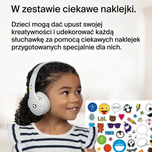 Słuchawki bezprzewodowe Belkin Soundform Mini dla dzieci Nauszne Bluetooth 5.3 Biały