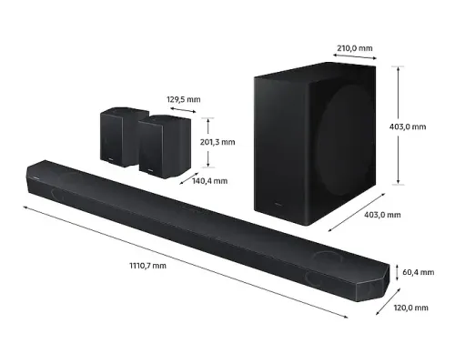 Soundbar Samsung HW-Q930D 9.1.4 Wi-Fi Bluetooth AirPlay Dolby Atmos DTS X