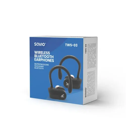 Słuchawki bezprzewodowe Savio TWS-03 Dokanałowe Bluetooth 5.0 Czarny