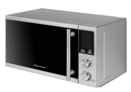 Kuchenka mikrofalowa GÖTZE & JENSEN MO401X 700W średnica 24.5 cm pojemność 20L Auto Defrost QuickStart Czarno-srebrny