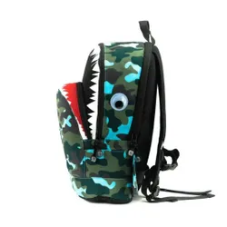 Школьный рюкзак Pick &amp; Pack Shark Shape M-camo Light blue