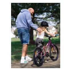 Rower dziecięcy HUFFY Literide Junior 20 cali dla dziewczynki Różowo-fioletowy