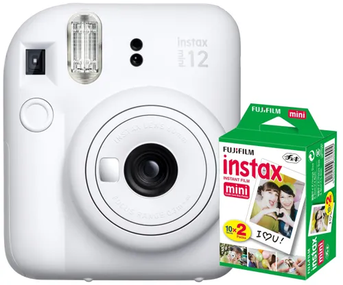 Фотоаппарат Fujifilm Instax Mini 12 (Белый) + картриджи 2x10