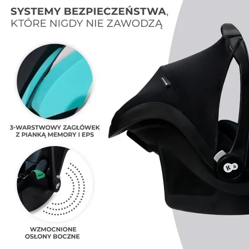 Fotelik samochodowy KINDERKRAFT Mink Pro I-Size z bazą (40-75 cm) Czarny