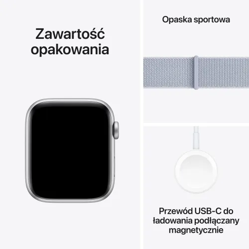 Apple Watch SE 2gen GPS koperta 40mm z aluminium Srebrny opaska sportowa Błękitny obłok