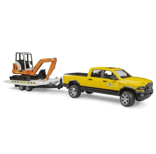 BRUDER Auto Dodge RAM 2500 Service z przyczepką i mini koparką