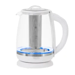 ADLER CR 1290 2 l biały - czajnik elektryczny bezprzewodowy szklany z zaparzaczem