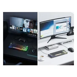 Klawiatura ROYAL KLUDGE R65 RGB Chartreuse Switch Czarno-brązowy