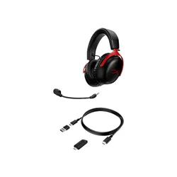 Słuchawki bezprzewodowe z mikrofonem HyperX Cloud III Wireless Nauszne Czarno-czerwony