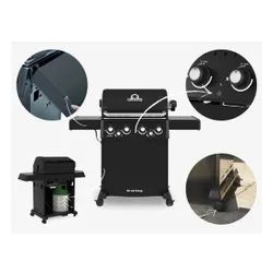 Grill gazowy BROIL KING Crown 480 Shadow Satyna 11.4 kW 65 x 44 cm