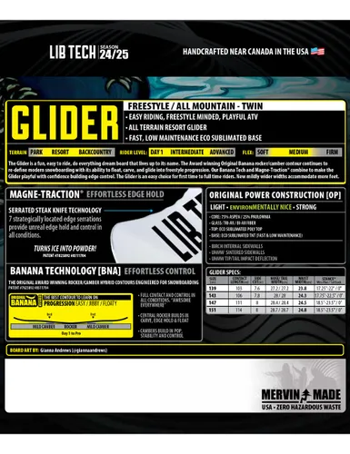 Deska snowboardowa Lib Tech Glider - Długość (cm) - 139