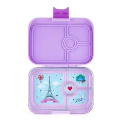 Yumbox Panino - Lulu mor orta dikdörtgen öğle yemeği kutusu / Paris-t'aime tepsisi