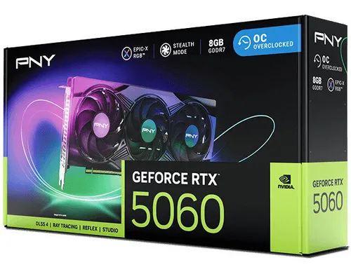 Karta graficzna PNY GeForce RTX 5060 EPIC-X RGB Overclocked Triple Fan 8GB DLSS 4
