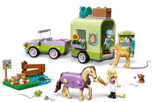 LEGO 42695 Friends Przyczepa z koniem i źrebaczkiem