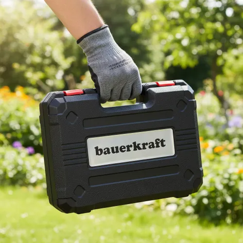 Ogrodowy sekator akumulatorowy elektryczny do gałęzi 2 akumulatory czerwony