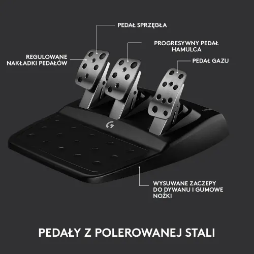 Kierownica Logitech G923 z pedałami do Xbox Series X/S, Xbox One, PC Force Feedback + szkynia biegów Driving Force Shifter