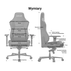 Fotel Anda Seat Phantom 4 L Pro Gray Fabric Gamingowy do 100kg Tkanina Szary