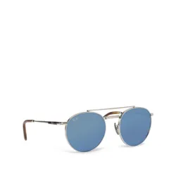 Okulary przeciwsłoneczne Ray-Ban Round II Titanium 0RB8237 3139O4 Silver/Grey Mirror Blue - Rozmiar (EU) 53