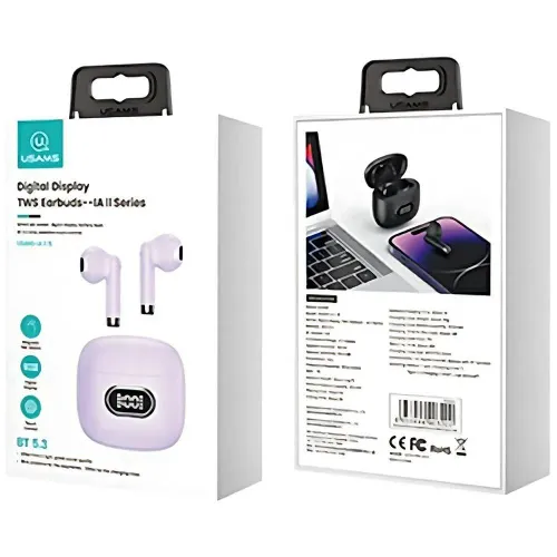 Słuchawki bezprzewodowe USAMS IA II Series TWS Douszne Bluetooth 5.3 Purpurowy