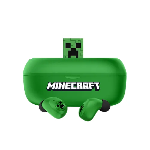 Słuchawki bezprzewodowe OTL Technologies Minecraft Creeper 3D Character Collectible TWS Earphones Dokanałowe Bluetooth 5.3 Zielony