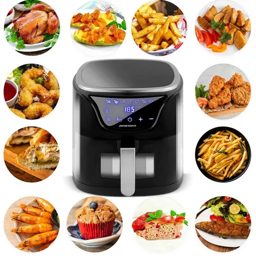 Frytkownica beztłuszczowa Air Fryer BERDSEN BD-652 5l Czarno-srebrny