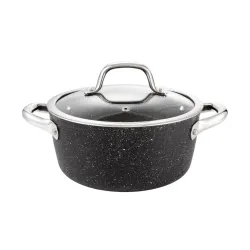 TESCOMA President Stone 2,5 l czarny - garnek aluminiowy z pokrywką