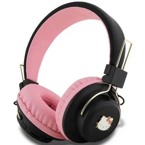 Słuchawki bezprzewodowe Hello Kitty HKBH9KHLMP Metal Logo Round Shape Nauszne Bluetooth 5.3 Różowy