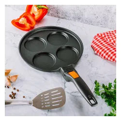 TESCOMA Smartclick 24 cm czarna - patelnia do jajek i placuszków nieprzywierająca z odpinaną rączką