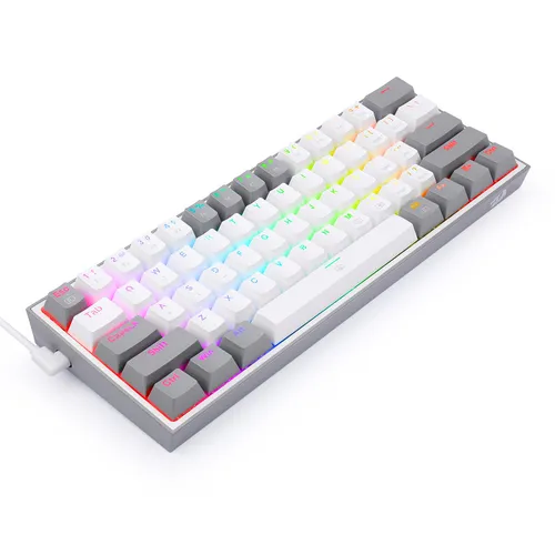 Klawiatura mechaniczna Redragon K617 Fizz RGB Red Box Switch Biało-szary