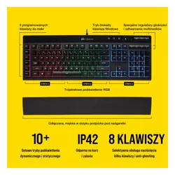 Klawiatura membranowa Corsair K55 RGB