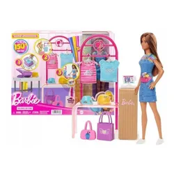 LALKA BARBIEFASHION BOUTIQUE PROJEKTANTKA MODY zestaw z lalką + akcesoria HKT78