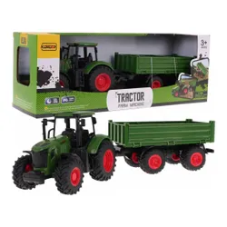 Zestaw traktor z przyczepą COIL duży pojazd skala 1:24 zielony