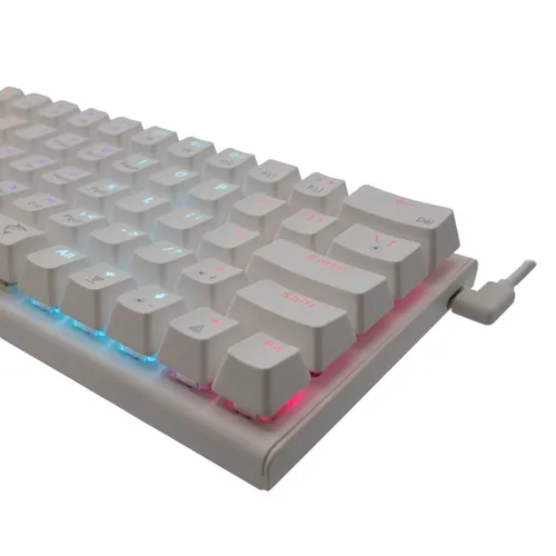 Klawiatura gamingowa White Shark Wakizashi Red przewodowa mechaniczna podświetlana biała