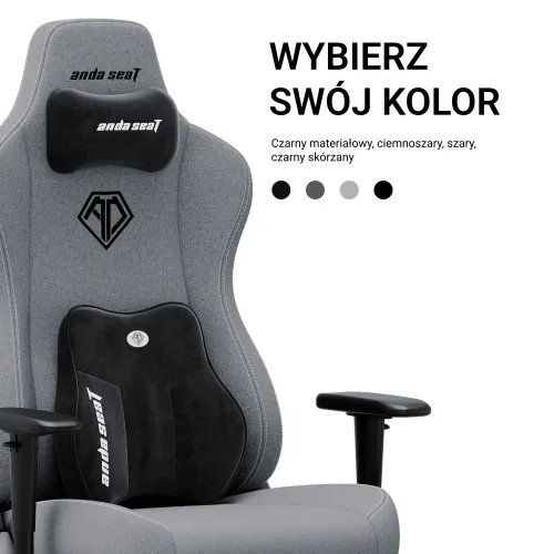Fotel Anda Seat Novis Plus XL Gamingowy do 150kg Tkanina Szary