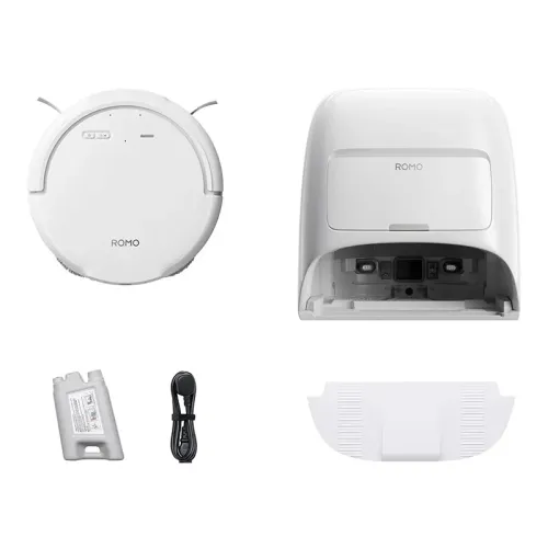 Robot sprzątający DJI Romo S Funkcja mopowania Stacja oczyszczająca Tworzenie mapy pomieszczenia 56,64dB Biały